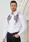 White Cougar Rhinestone & Embroidered Shirt