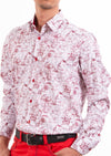 White Burgundy Nautical Print Shirt