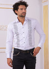 White "Front Panel" Rhinestone Shirt