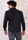 Black Silver "Upper Panel" Rhinestone Shirt