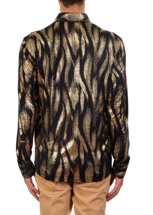 Black Gold Brushstroke Tech Shirt