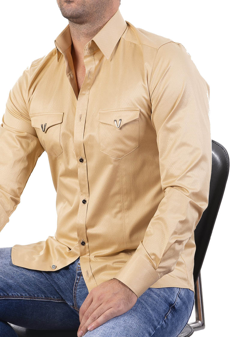 Beige Pocket Micro Square Shirt