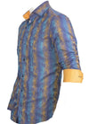 Blue Orange Jacquard Shirt