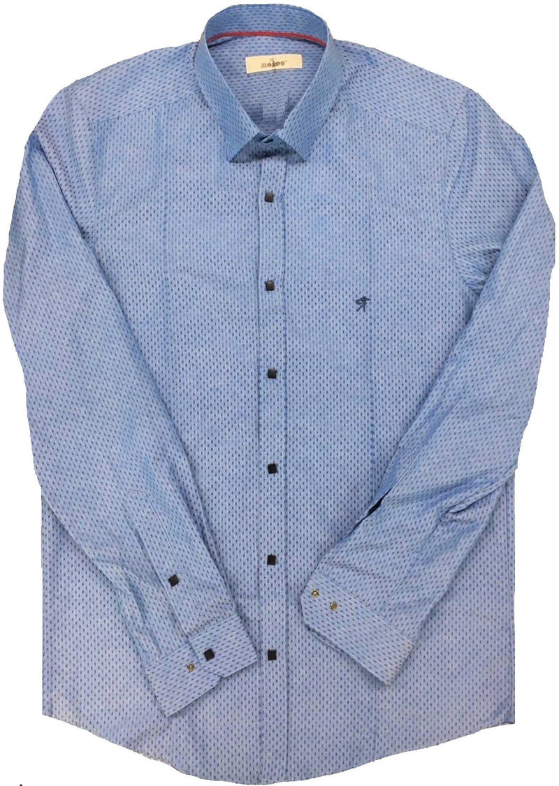 Blue Textured Jacquard Shirt