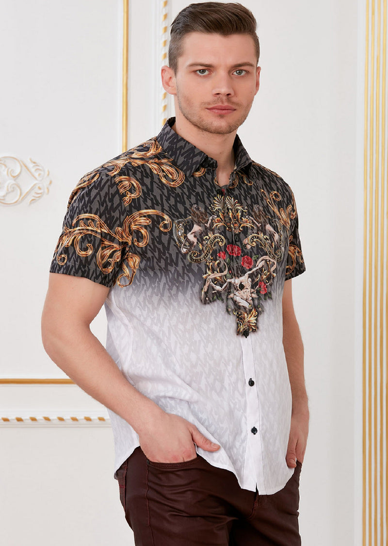 Black Gold Baroque Devoré Shirt