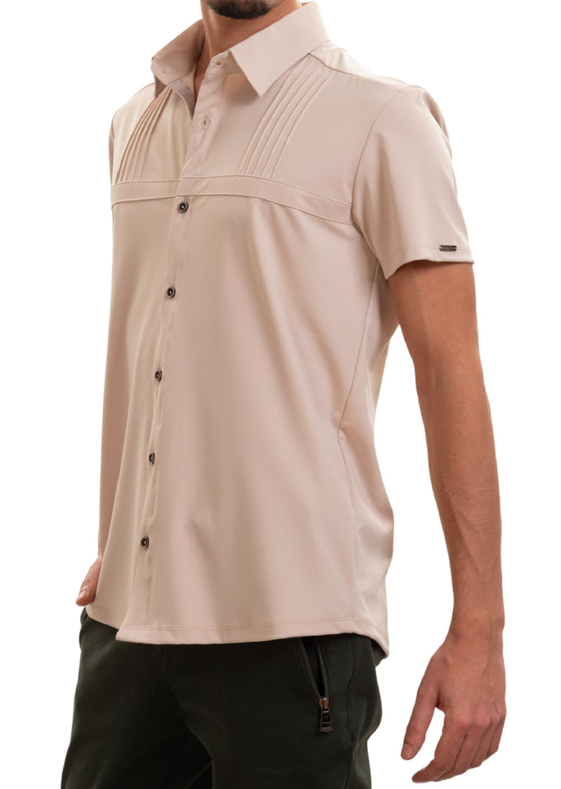 Beige Luxe Performance Active Shirt