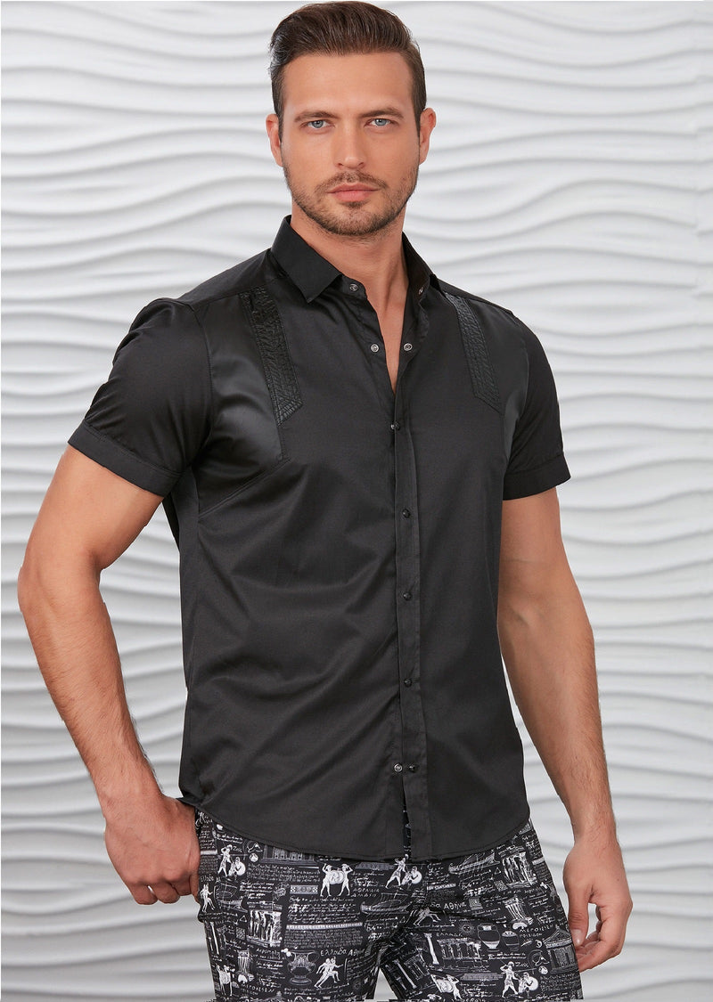 Black Shoulder Detailed Shirt