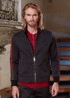 Black Red Stripe Stud Embellished Jacket