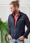 Navy Side Ribbon Bomber Jacket