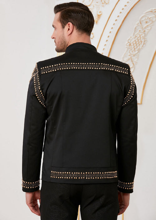 Black Gold "Luxe" Studded Jacket