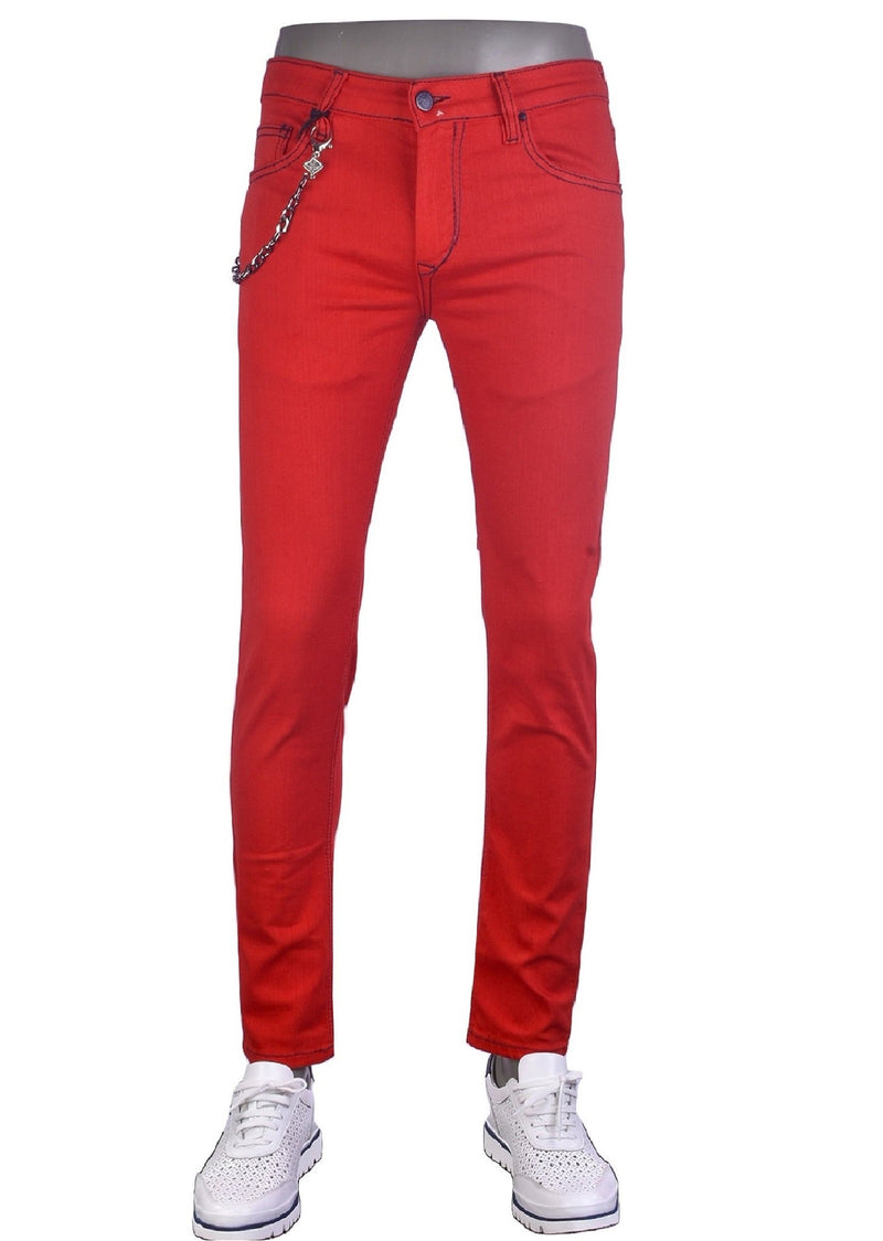 Red Luxe Slim Fit Jeans