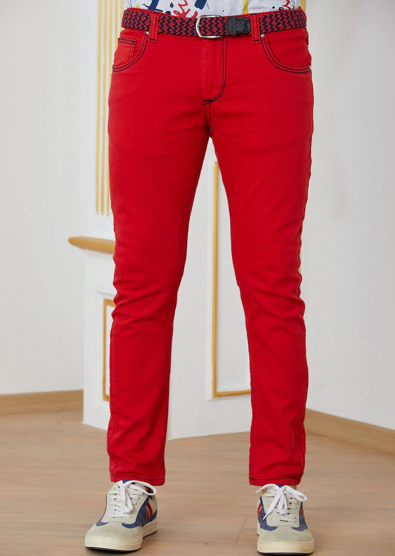 Red Luxe Slim Fit Jeans