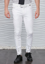 White Ankle Zipper Jeans