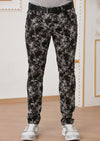 Black Signature Print Cotton Pants