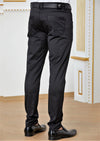 Black Meander Embroidery Pants