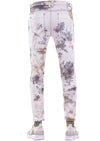 White Brown Cloud Tie-Dye Jeans