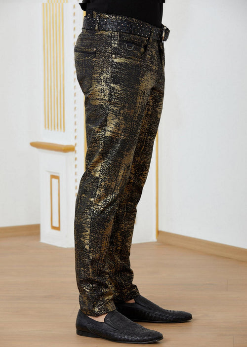 Black Gold Foil Stretchy Pants