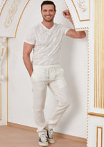 Off-White Linen Waistband Pants
