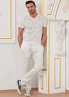 Off-White Linen Waistband Pants
