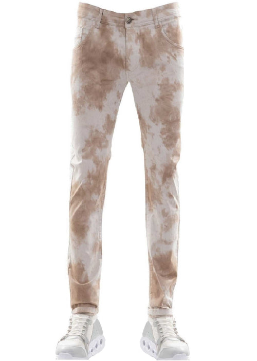 Brown Tie Dye Stretchy Pants