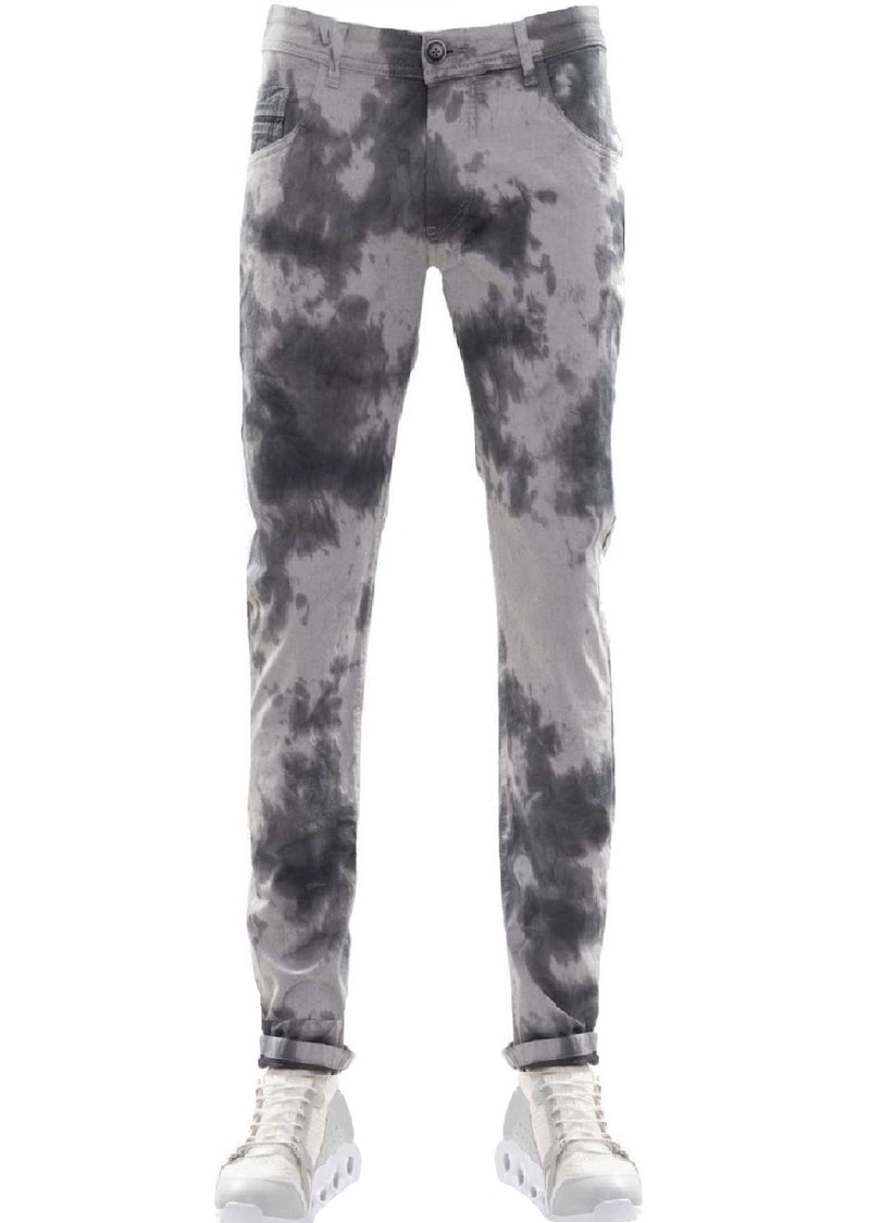 Gray Tie Dye Stretchy Pants