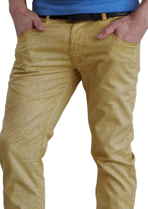 Yellow Snake Print Stretch Pants