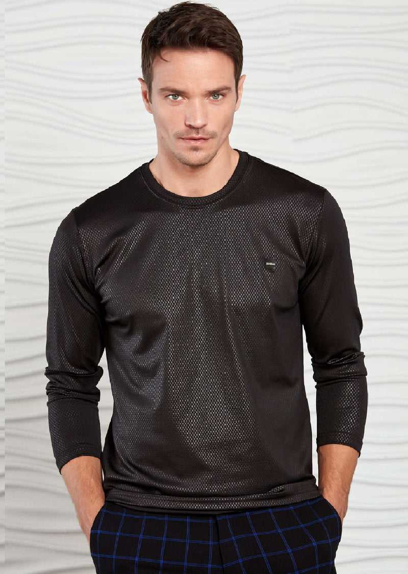 Black Micro Tech Long Sleeve Tee