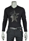 Black Star Rhinestone Long Sleeve Tee