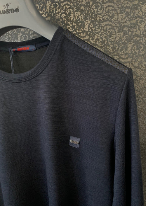 Navy Brush Tech Long Sleeve Tee