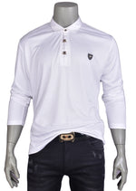 White Gold Luxe Long Sleeve Polo