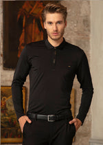 Black Gold Luxe Long Sleeve Polo