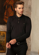 Black Gold Luxe Long Sleeve Polo