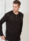 Black Micro Square Long Sleeve Tee