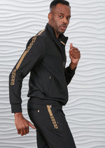 Black Gold Border Embroidery 2-pieces Tracksuit