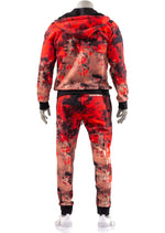 Red Tie-dye 2-pieces Tracksuit