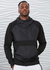 Black Nylon Double Knit Hoodie