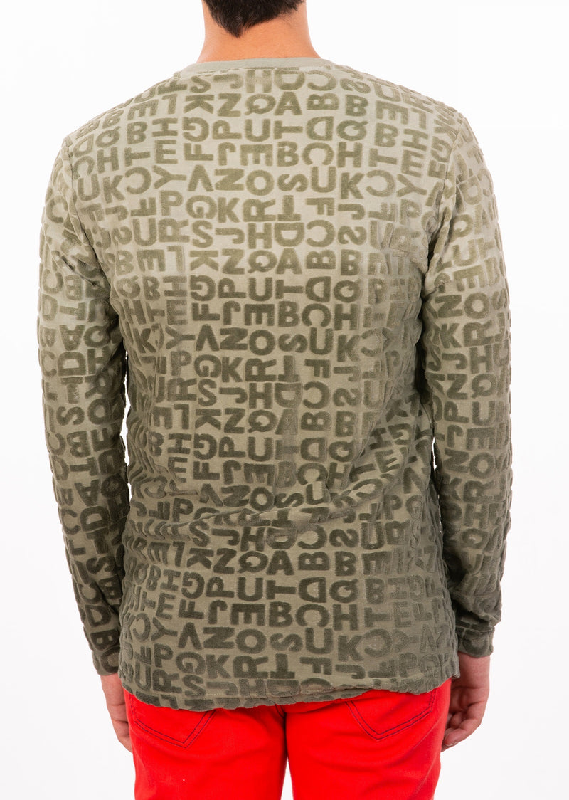 Green Luxe "Letters" Knit Sweater