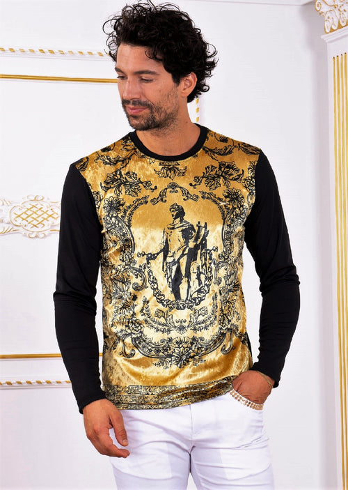 Gold "Hercules" Velour Sweater