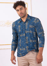 Blue Maze Meander Polo