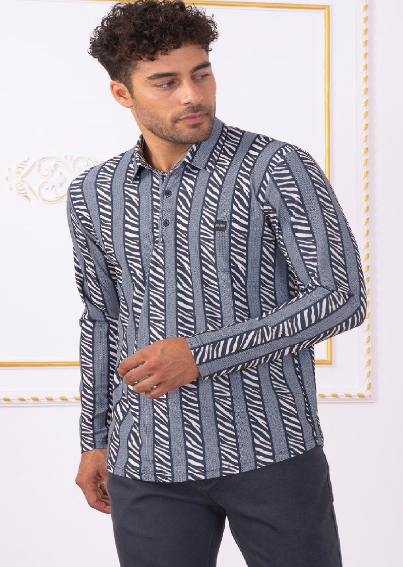 Black Zebra Meander Polo