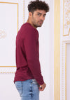 Burgundy Zigzag Meander Sweater