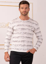 White "Ash" Print Sweater