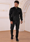 Black Leopard Velvet 2-pcs Tracksuit