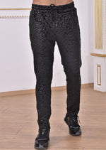 Black Leopard Velvet 2-pcs Tracksuit