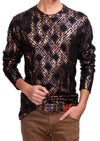 Black Gold Foil Meander Sweater