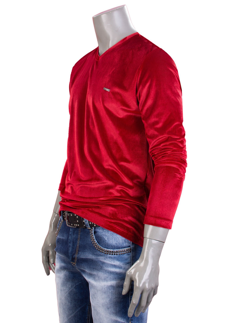 Burgundy "Night Watch" Velour Sweater