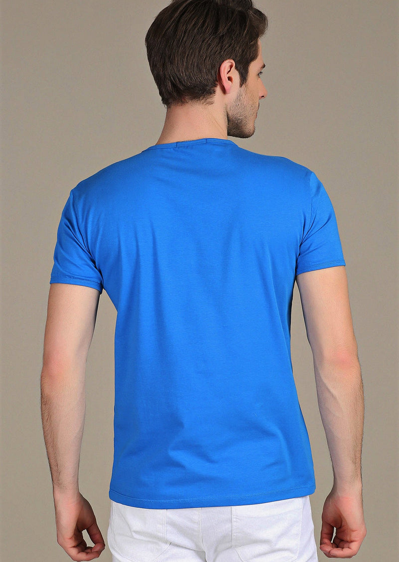 Royal Blue Luxury Cotton V-neck Tee