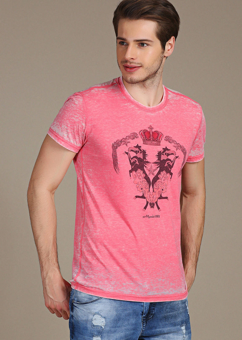 Pink Burnout Crown Tee