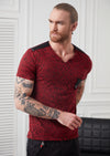 Burgundy Silicone Studded Devoré Tee