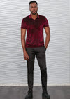 Burgundy Paisley Velvet Polo